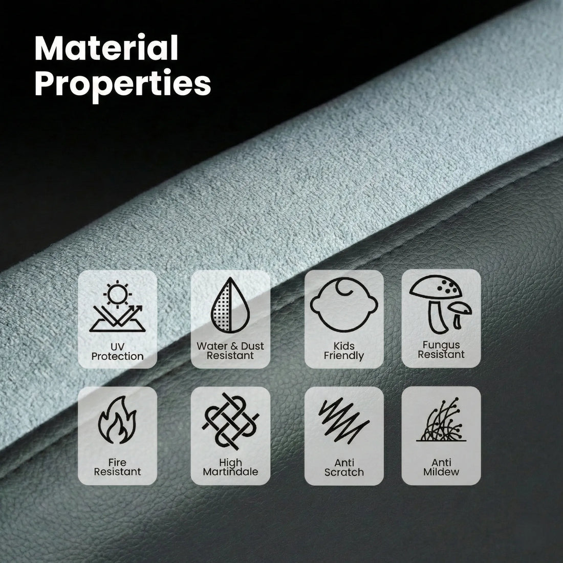 Hush Hiven Pebble motorized recliner chair grey dual tone fabric showing UV protection water dust resistant kids friendly