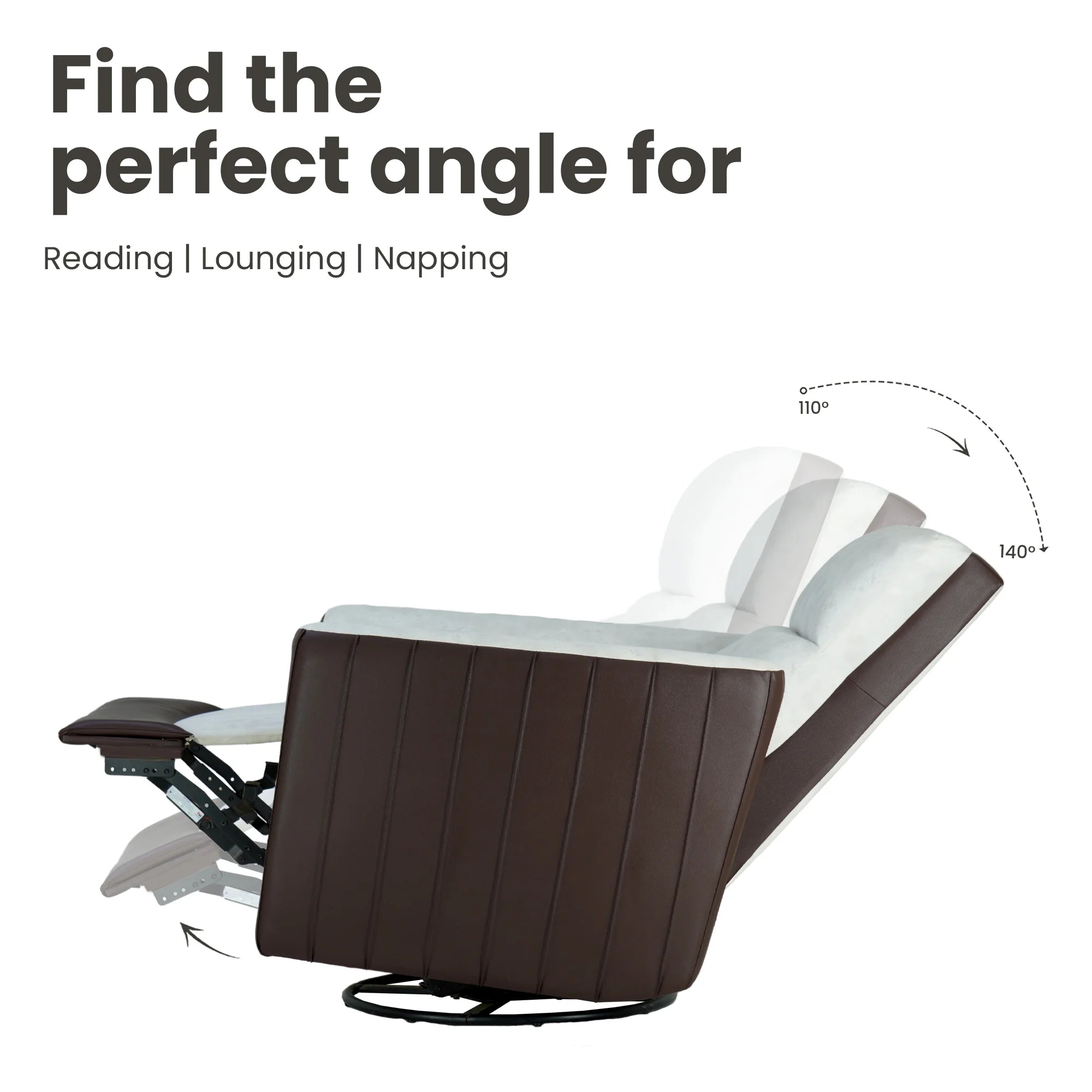 Hush Hiven Saturo R3 Manual Dual Fabric Recliner with Pocket Spring &amp; Pintuck Design - Hush Hiven