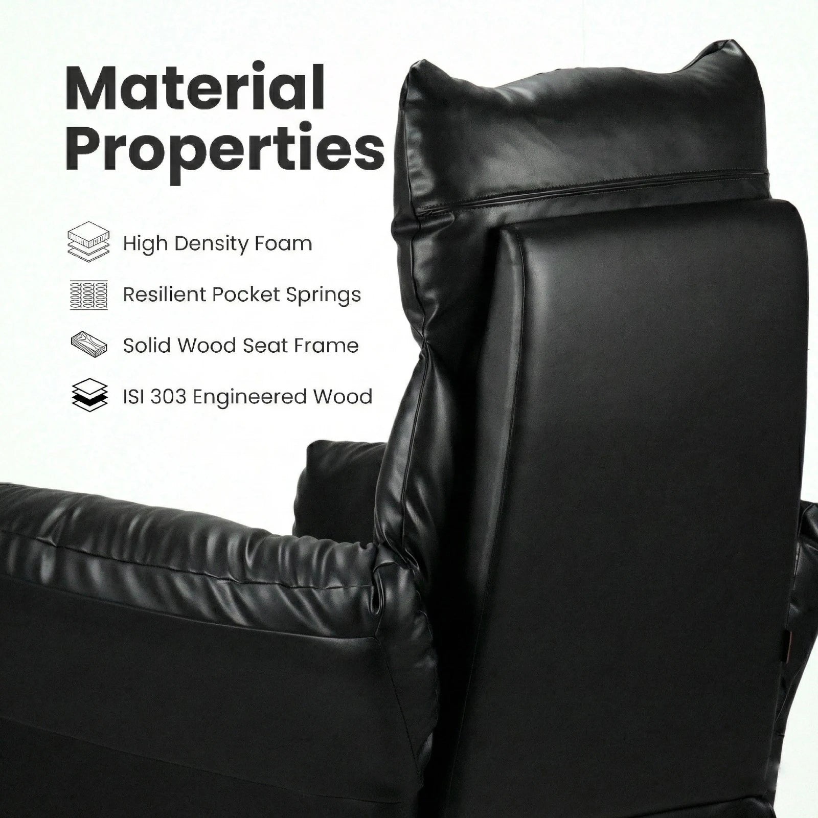 Hush Hiven Shadow Motorized Recliner Chair Office Gaming Leatherette Recliner - Hush Hiven