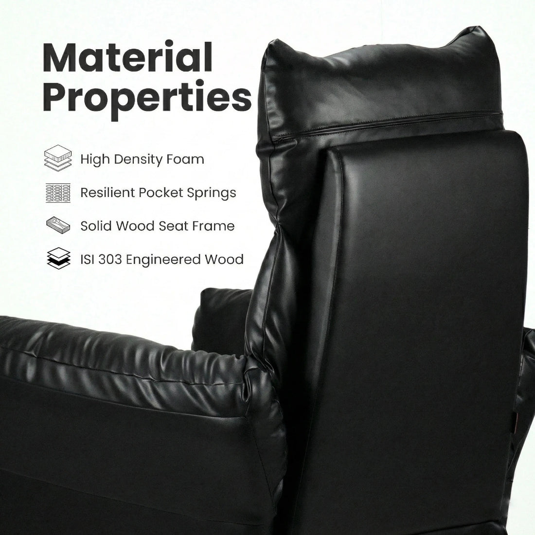 Hush Hiven Shadow Motorized Recliner Chair Office Gaming Leatherette Recliner - Hush Hiven