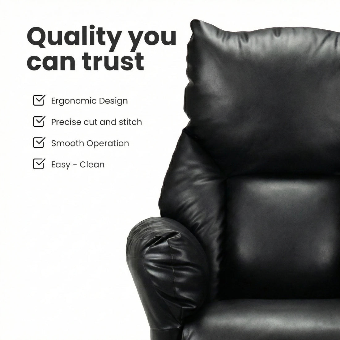 Hush Hiven Shadow Motorized Recliner Chair Office Gaming Leatherette Recliner - Hush Hiven