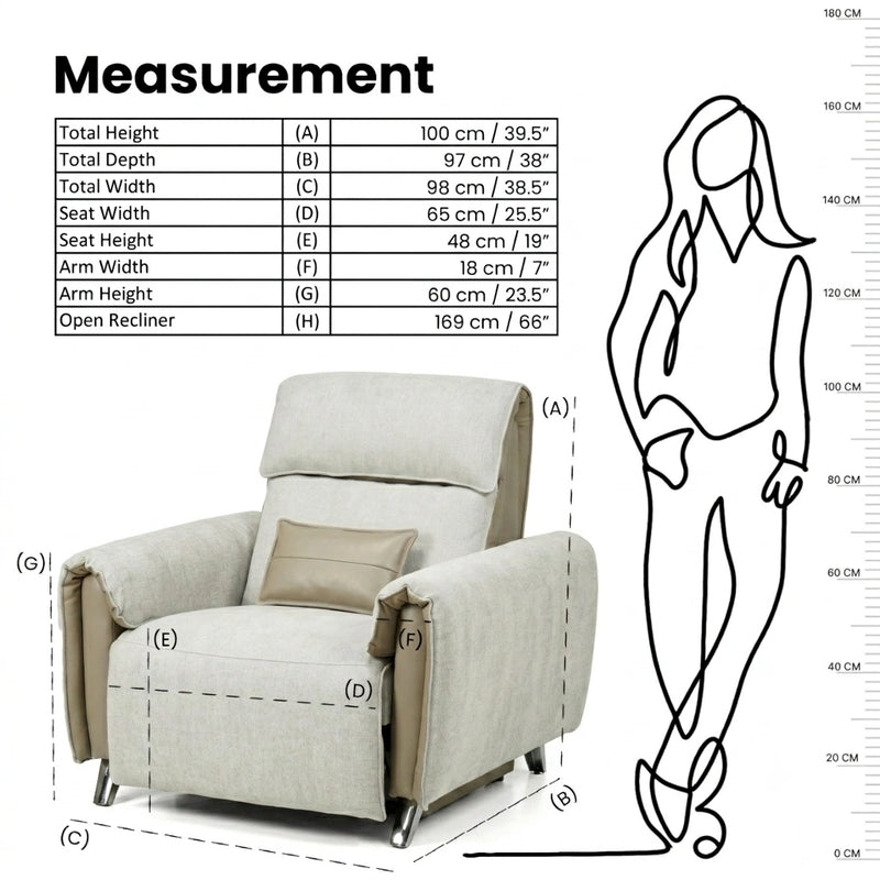 Hush Hiven Willow Living Room Sofa Recliner