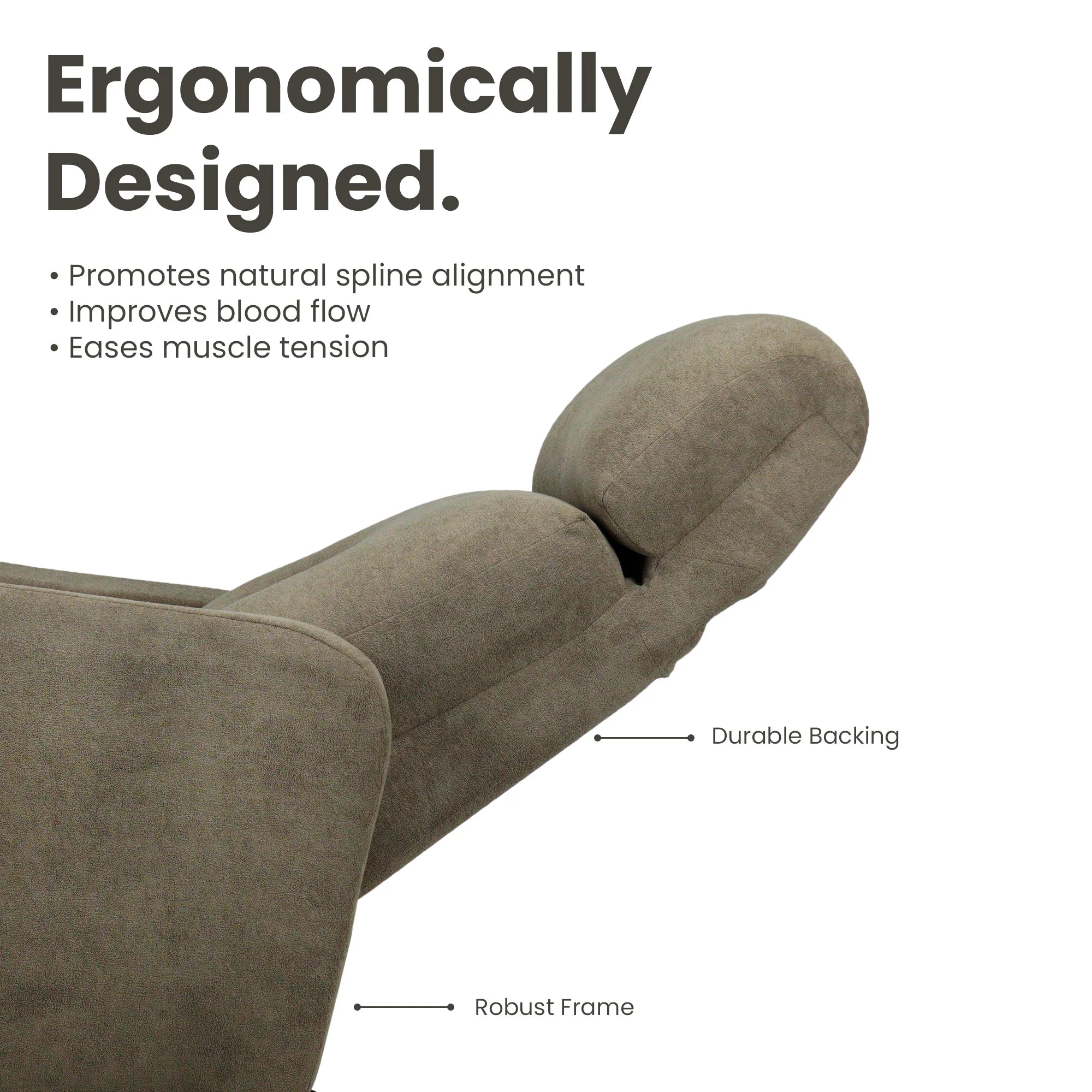 Hush Hiven Eva Hamster Boucle Recliner with Adjustable Headrest &amp; R1 Manual Mechanism - Hush Hiven