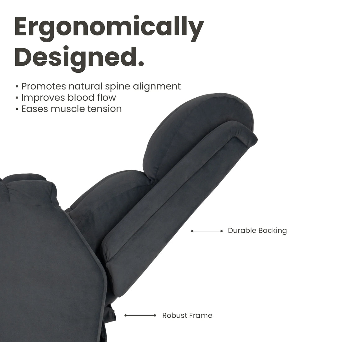 Black Hush Hiven Donna Velvet Single Seater Motorized Recliner chair ergonomically designed properties