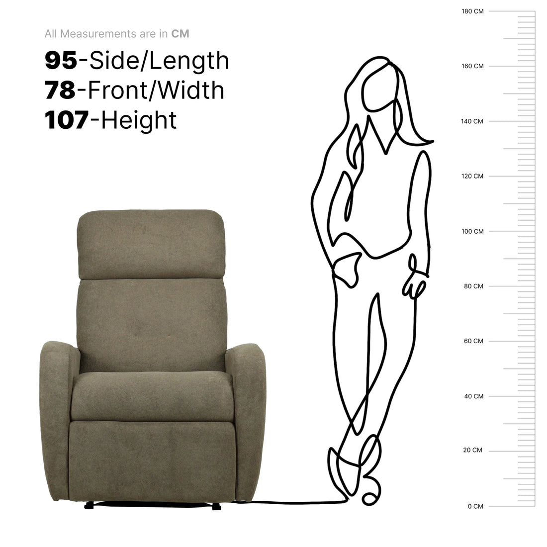 Hush Hiven Eva Hamster Boucle Recliner with Adjustable Headrest &amp; R1 Manual Mechanism - Hush Hiven