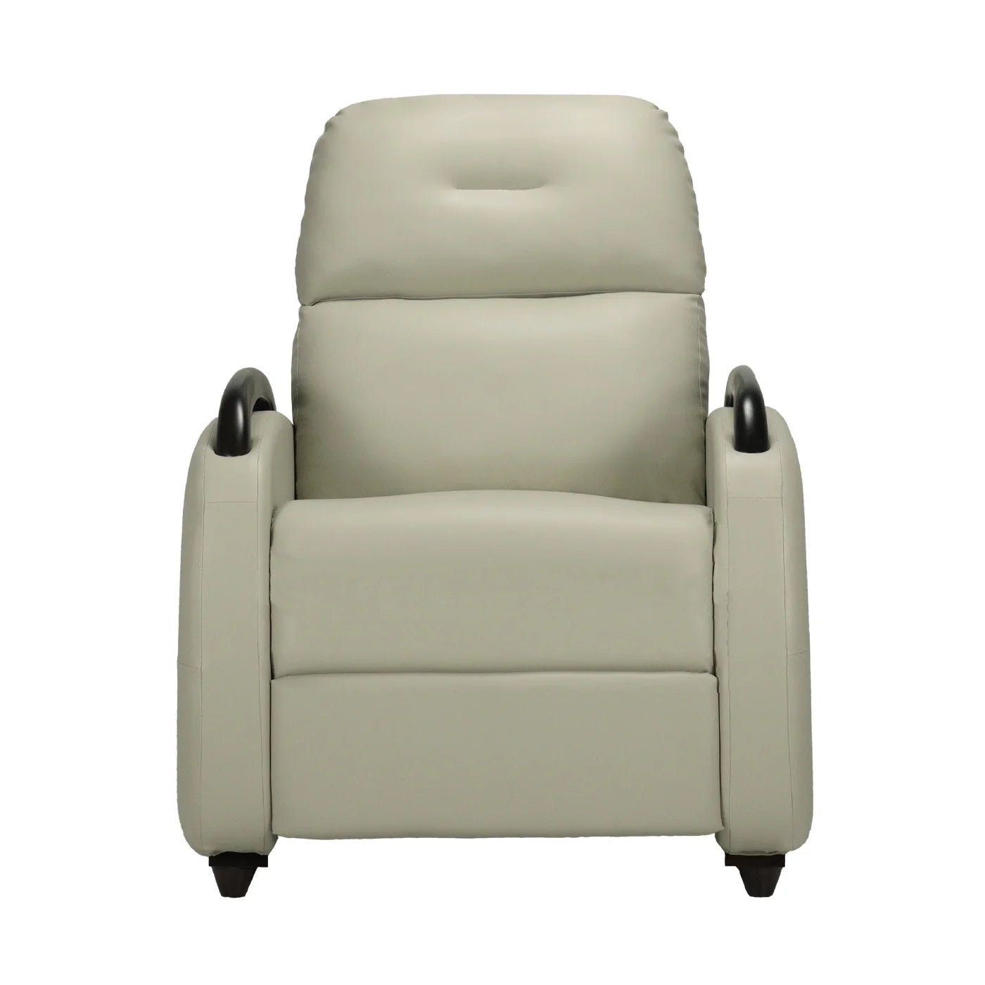 Hush Hiven Handbag Wood - to - Floor Leatherette Recliner with Solid Wooden Armrests &amp; Pocket Spring - Hush Hiven