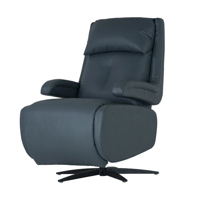 Harvey dark blue recliner electric chair with motorized recliner mechanism and ergonomic armrests