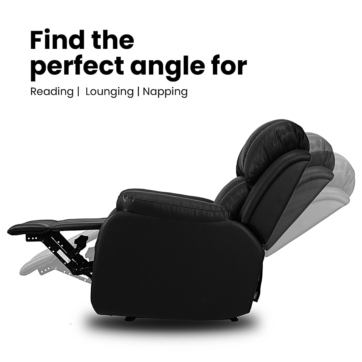 Hush Hiven Big B Single Seater Motorized Recliner Chair reclining angle