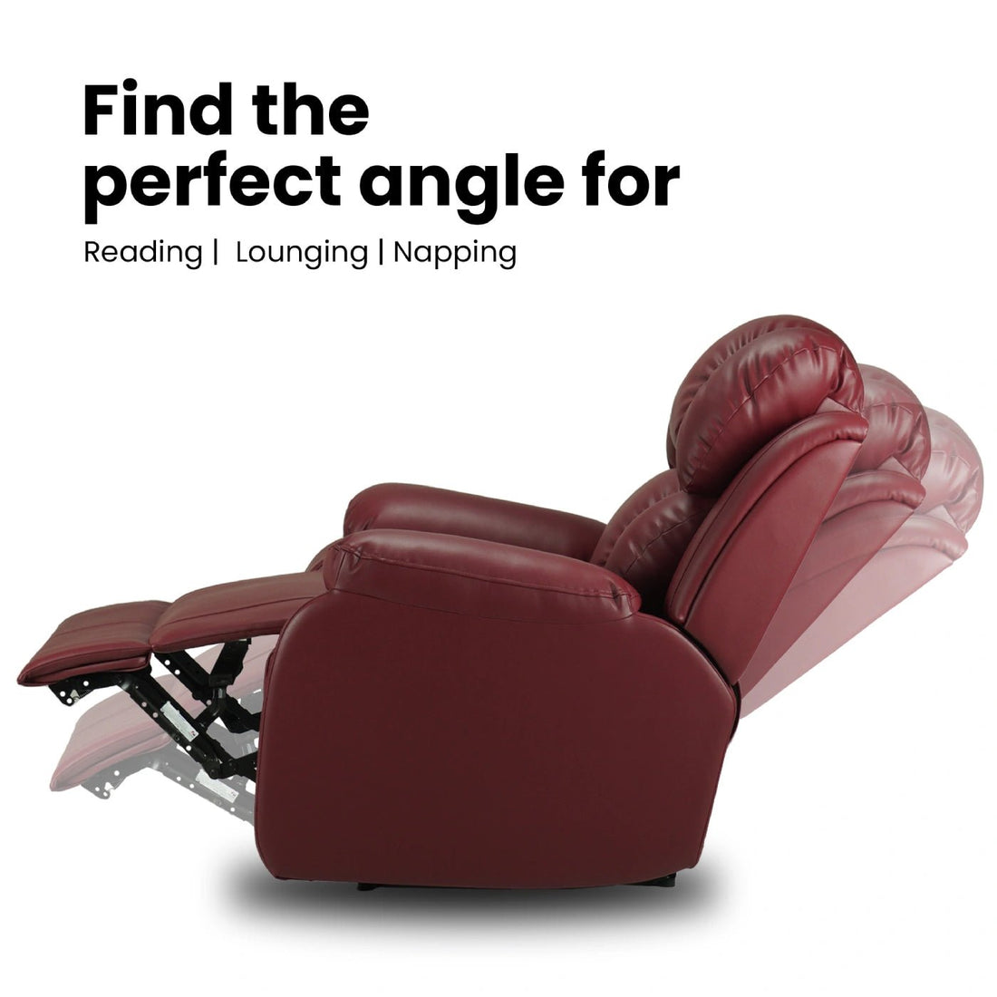 Hush Hiven Big B Single Seater Motorized Recliner Chair reclining angle