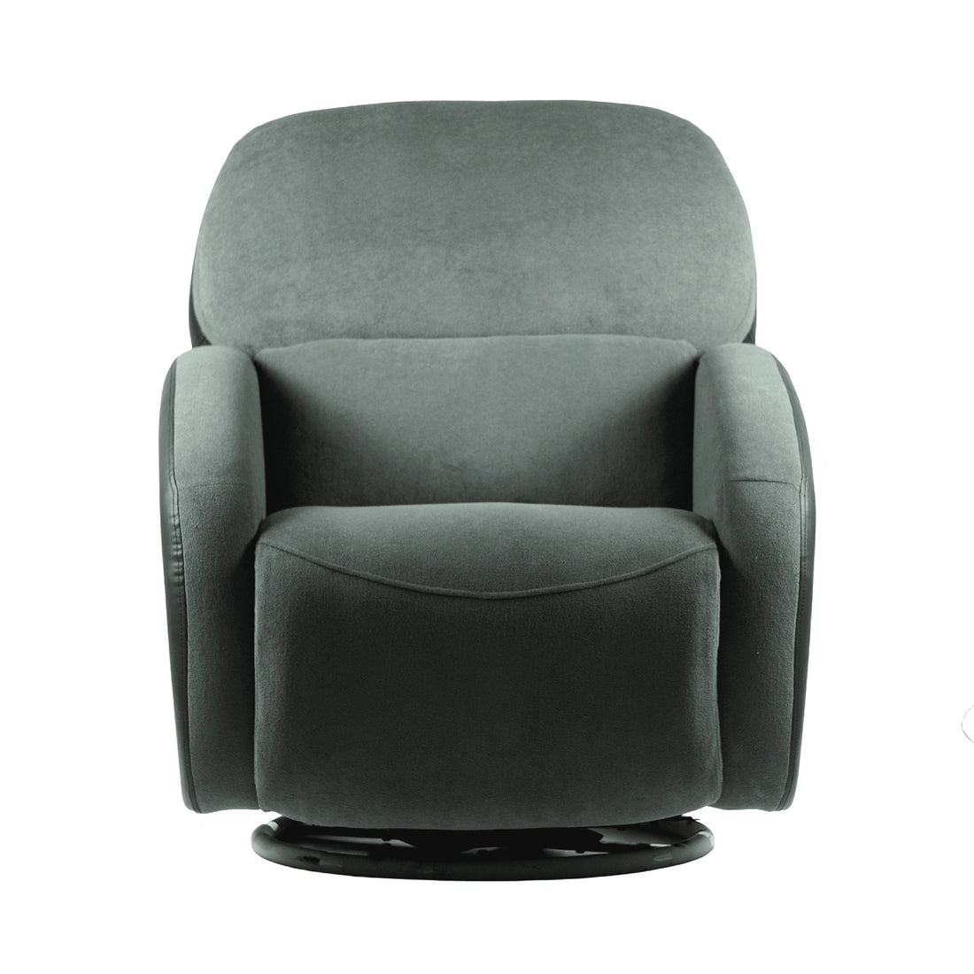 Hush Hiven Pebble Black Bear R3 Motorized Dual Leatherette &amp; Boucle Fabric Recliner with Pocket Spring - Hush Hiven