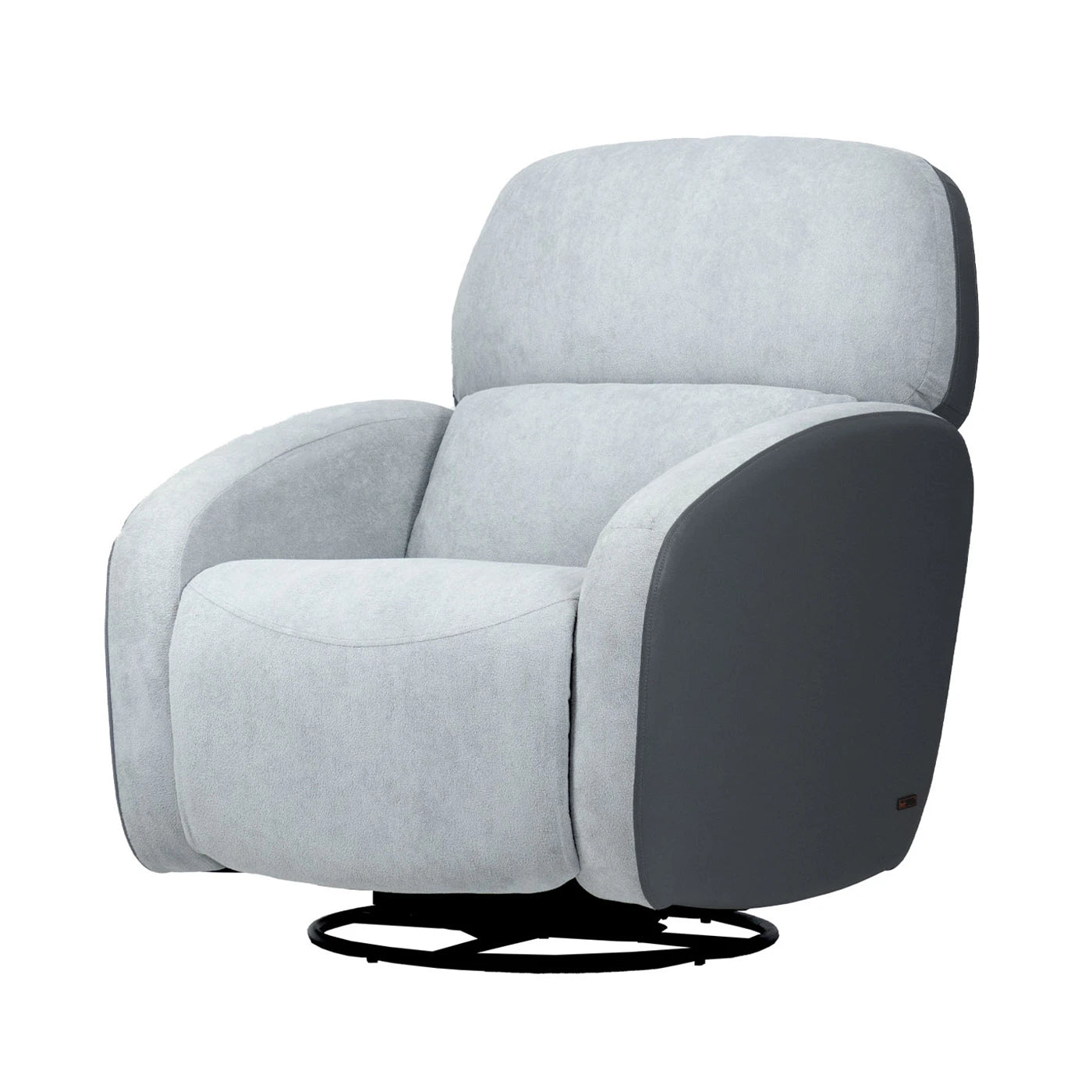 Hush Hiven Pebble Husky R3 Motorized Dual Leatherette &amp; Boucle Fabric Recliner with Pocket Spring - Hush Hiven