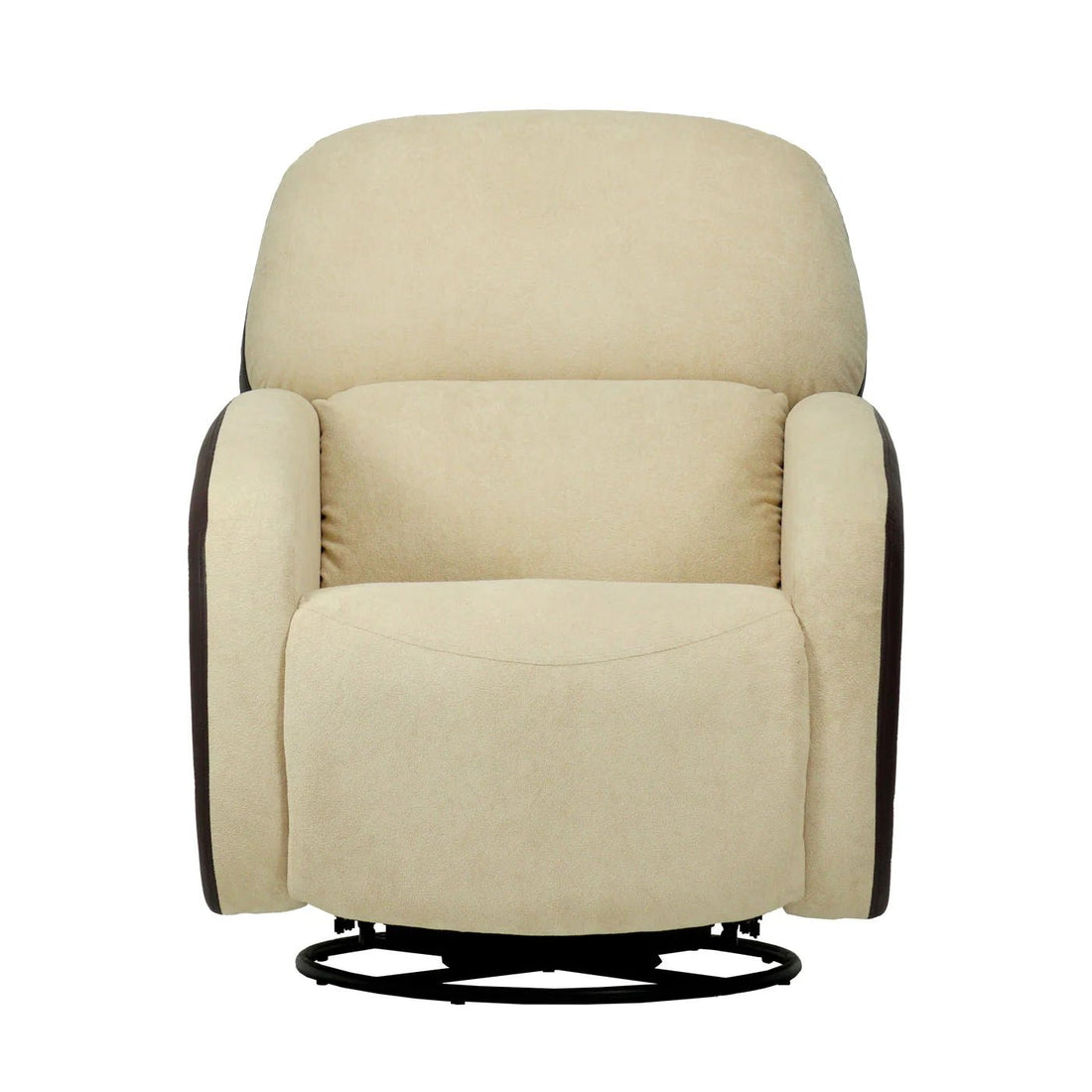 Hush Hiven Pebble Red Panda R3 Motorized Dual Leatherette &amp; Boucle Fabric Recliner with Pocket Spring - Hush Hiven