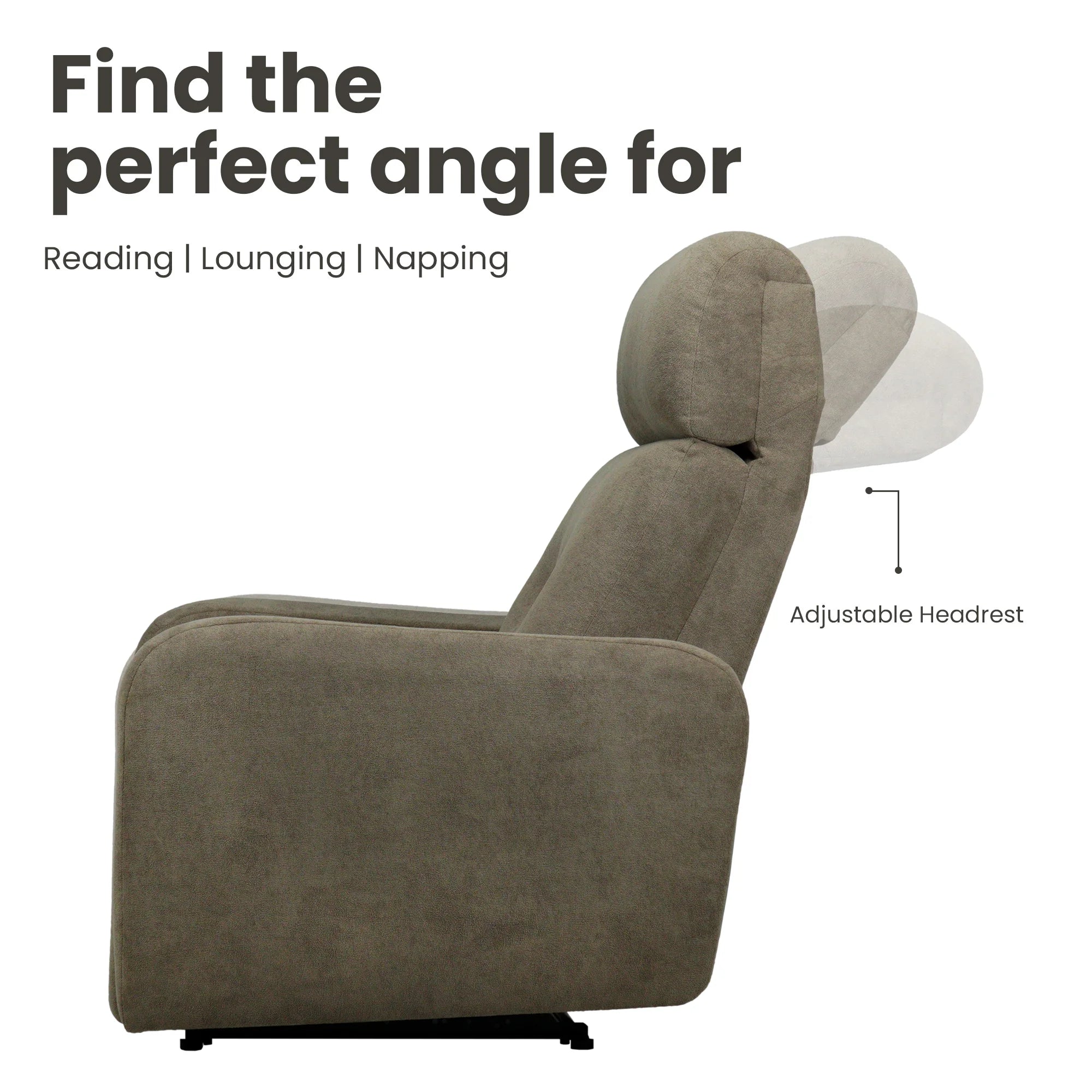 Hush Hiven Eva Hamster Boucle Recliner with Adjustable Headrest &amp; R1 Manual Mechanism - Hush Hiven