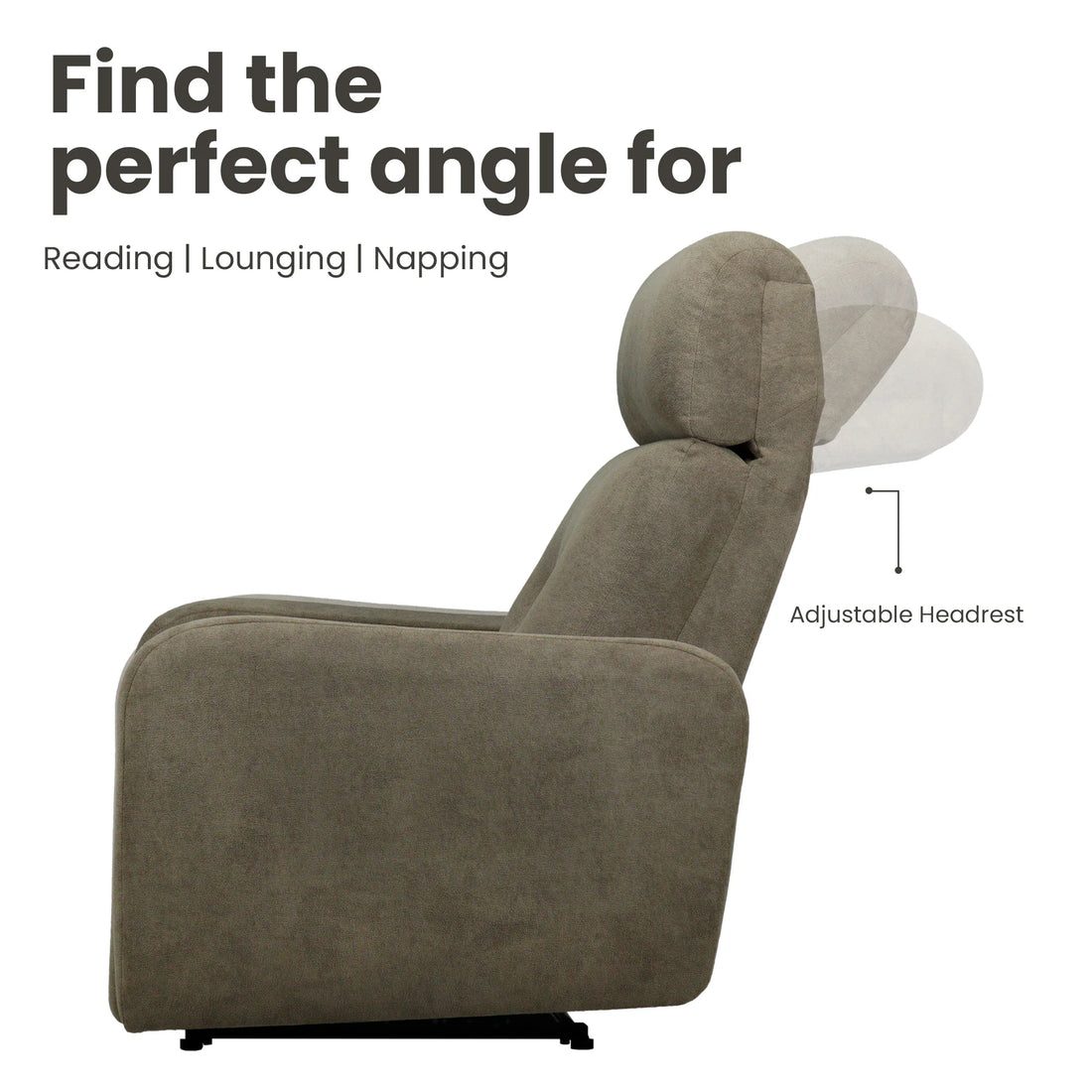 Hush Hiven Eva Hamster Boucle Recliner with Adjustable Headrest &amp; R1 Manual Mechanism - Hush Hiven