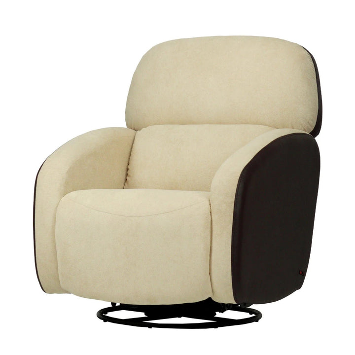 Hush Hiven Pebble Red Panda R3 Motorized Dual Leatherette &amp; Boucle Fabric Recliner with Pocket Spring - Hush Hiven