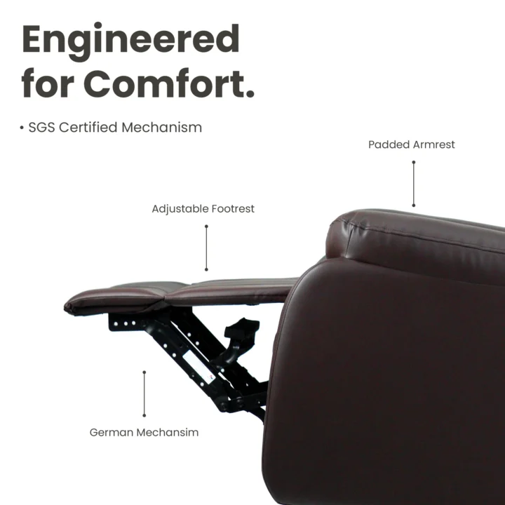 Hush Hiven Big B Fate R1 Motorized Leatherette Recliner with Pocket Spring - Image 3