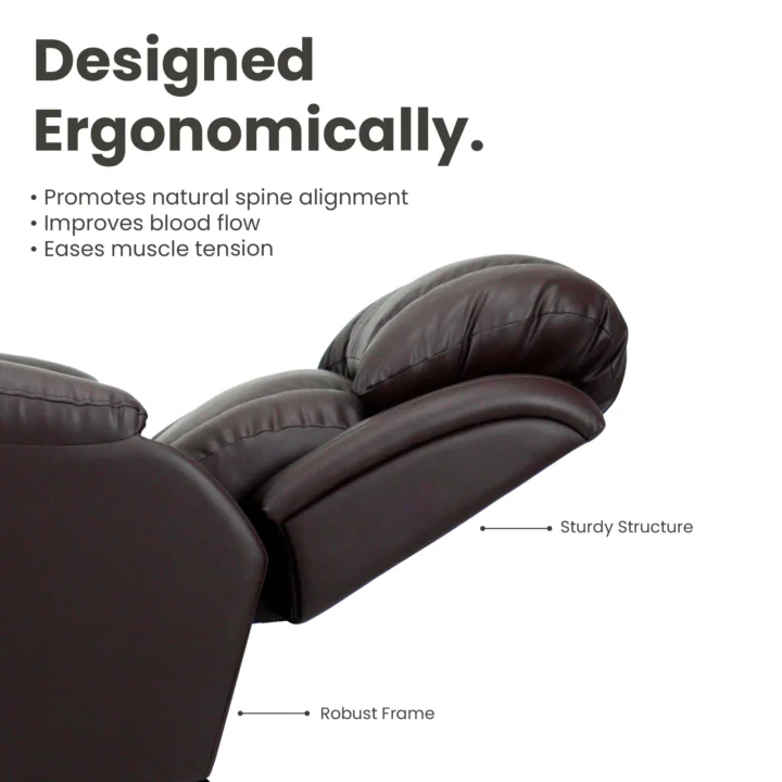 Hush Hiven Big B Fate R1 Motorized Leatherette Recliner with Pocket Spring - Image 4