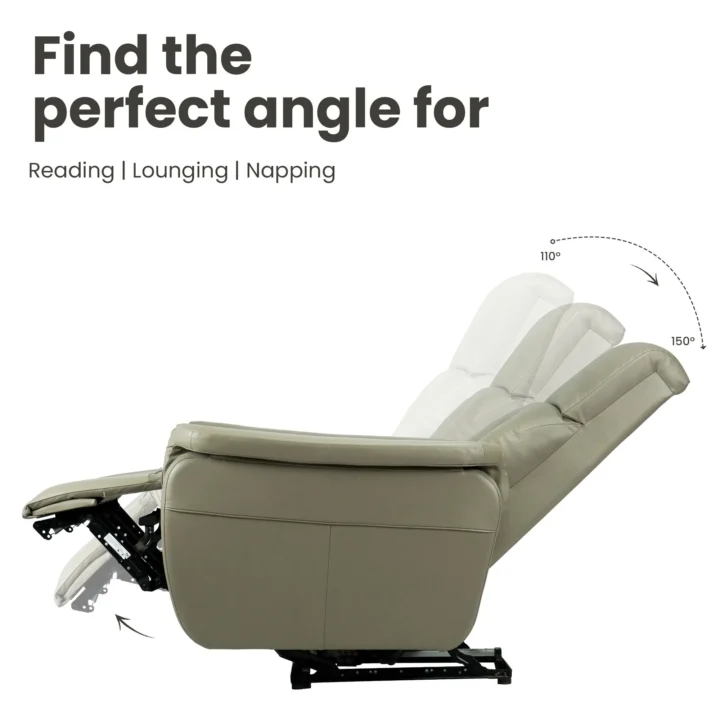 Hush Hiven Kingsman Queen R1 Motorized Brown Leatherette Recliner with Pocket Spring - Image 5