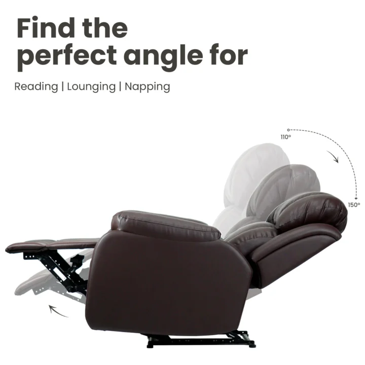 Hush Hiven Big B Fate R1 Motorized Leatherette Recliner with Pocket Spring - Image 5