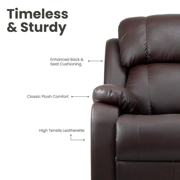 Hush Hiven Big B Fate R1 Motorized Leatherette Recliner with Pocket Spring - Image 6