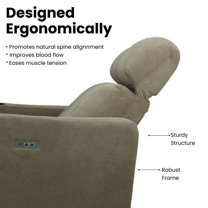 Hush Hiven EVA Dual Seater : Sleek & Versatile Motorized Recliner for Home theatre & Living room with Manually adjustable headrest - Image 5