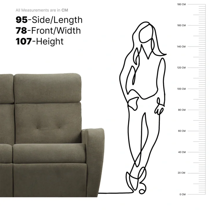 Hush Hiven EVA Dual Seater : Sleek & Versatile Motorized Recliner for Home theatre & Living room with Manually adjustable headrest - Image 8